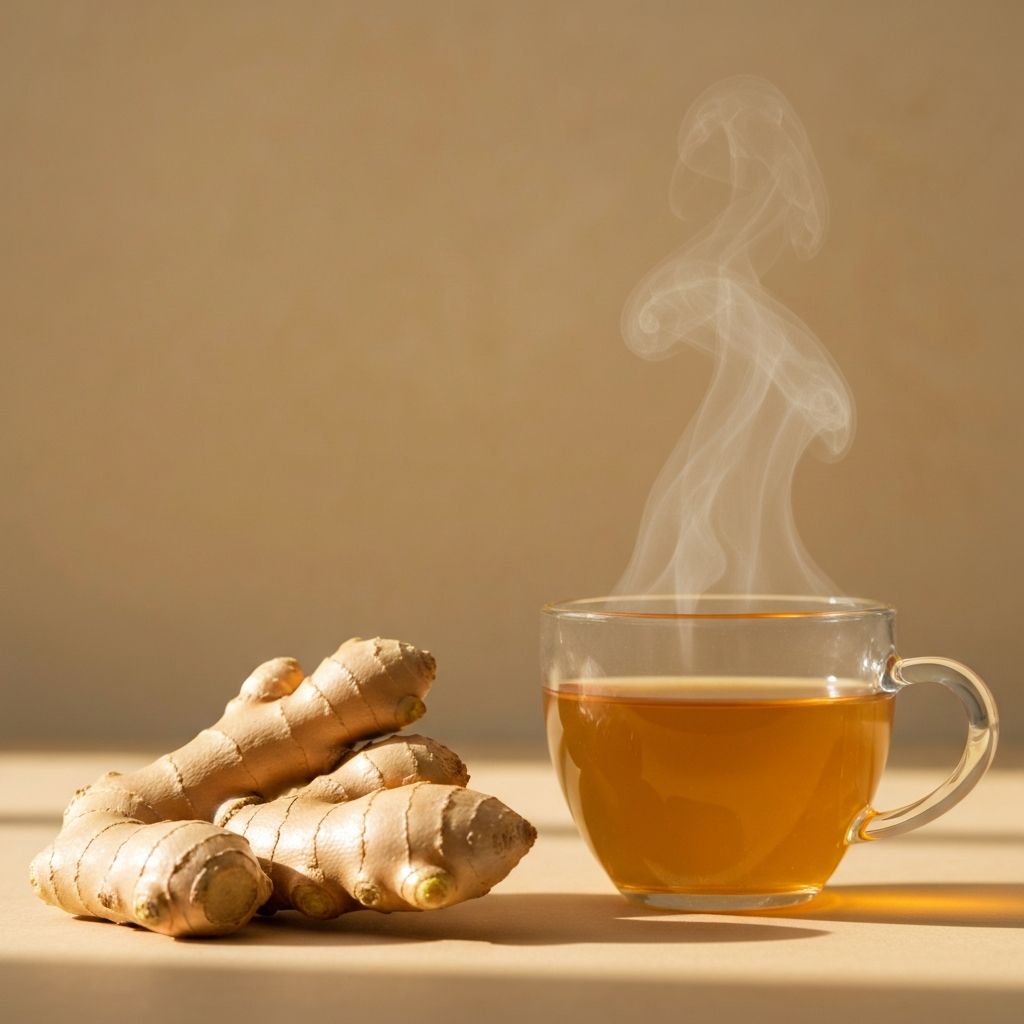 Fresh ginger root botanical presentation